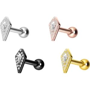 CRYSTAL SHIELD Titanium ear piercing with internal thread