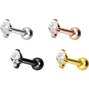 Titanium ear piercing with internal thread